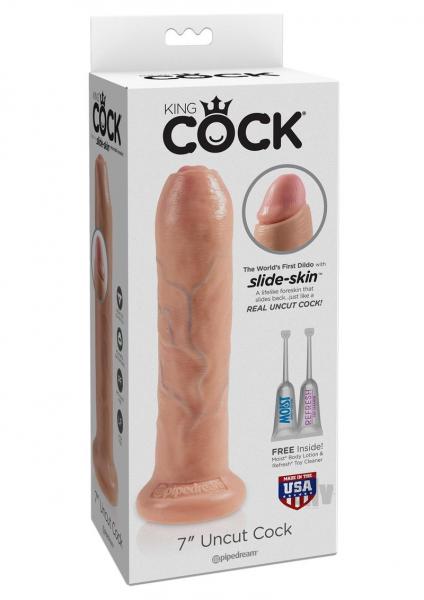 King Cock 7 Inches Uncut Dildo Beige