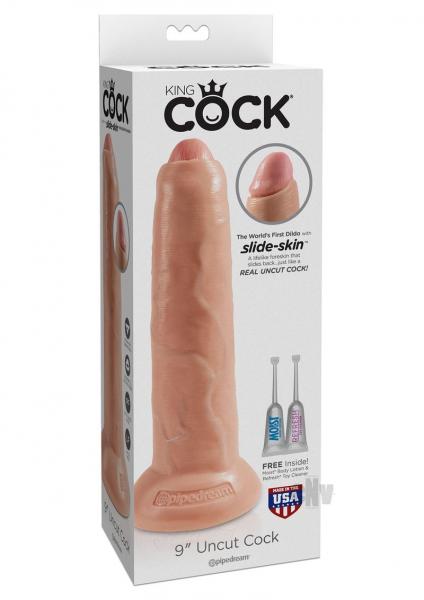 King Cock 9 Inches Uncut Dildo Beige