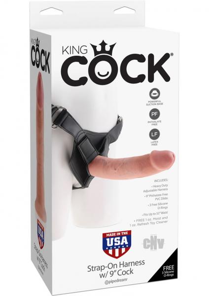 King Cock Strap On Harness 9 Inches Cock Beige