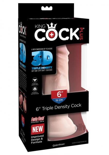 King Cock Triple Density 6 Inches Dildo Beige