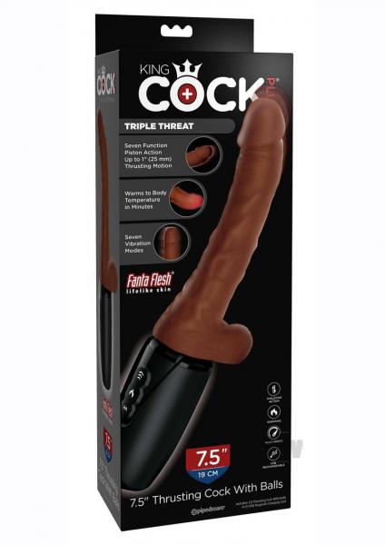 Kc Plug Thrust Cock W/Balls 7.5 Brown