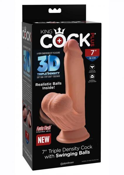 Kc Plus Triple Dense Cock W/Balls 7 Tan