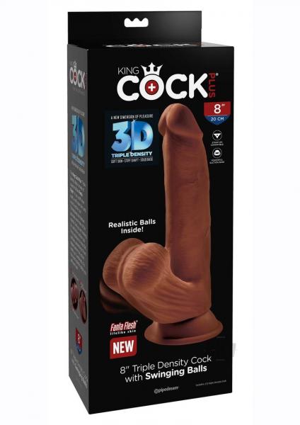 Kc Plus Triple Dense Cock W/Balls 8 Brn