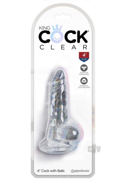 King Cock Clear 4 Inches Cock With Balls