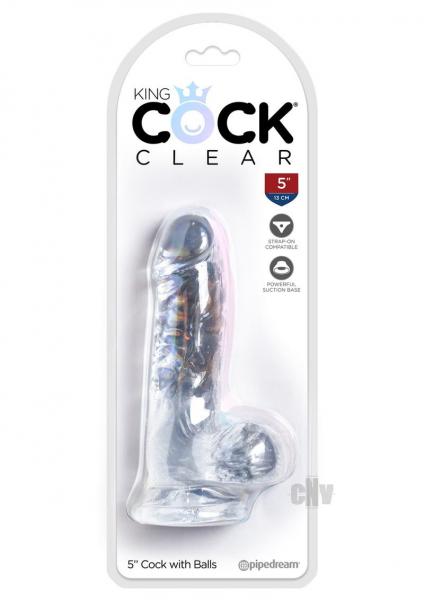 King Cock Clear 5 Inches Cock With Balls