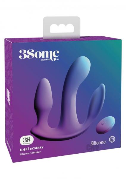 3 Some Total Ecstasy Silicone Vibrator Purple