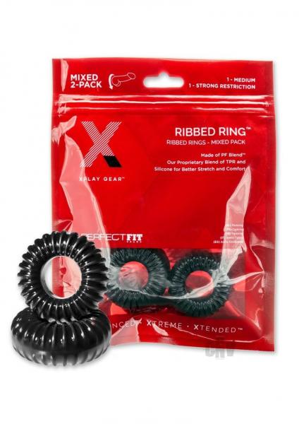 Xplay Mixed Pack Ribbed/Slim Ring 2pk