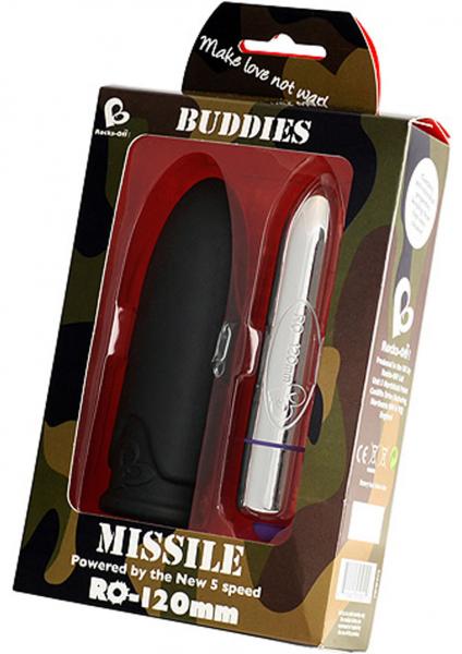 Buddies Missile Bullet With Sleeve Waterproof Black