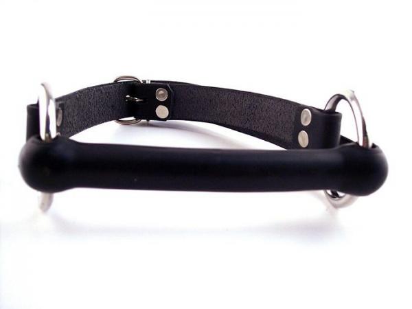 Rouge Leather O Ring Rod Gag Black