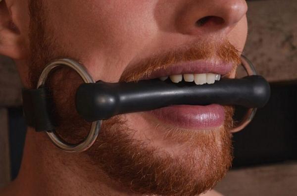 Rouge Leather O Ring Rod Gag Black