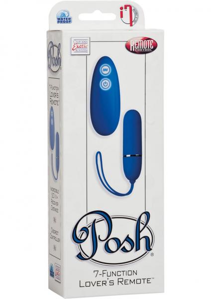 Posh 7 Function Lovers Remote Bullet Vibrator Blue