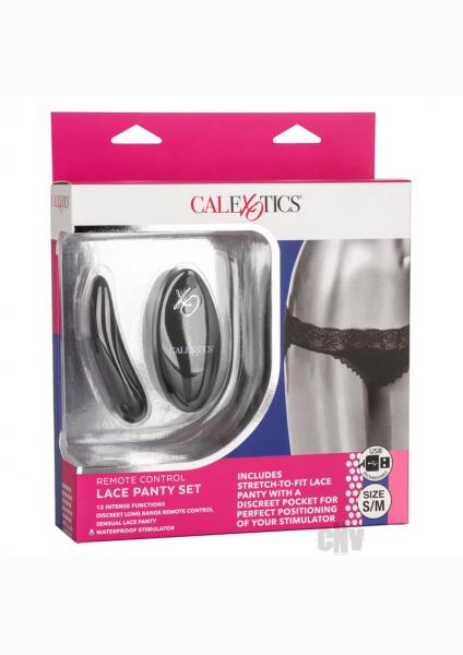 Remote Control Lace Panty Set S/M Black