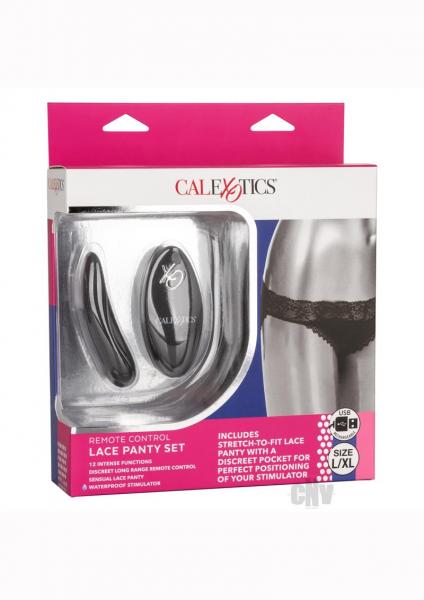 Remote Control Lace Panty Set L/Xl Black