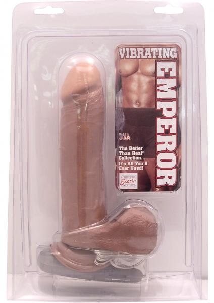 Vibrating Emperor Dildo 8 Inch Brown