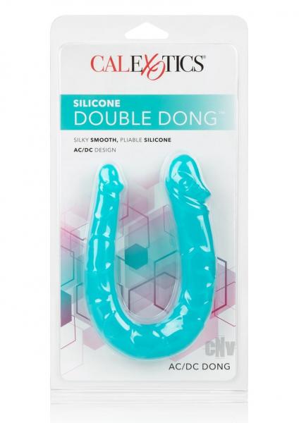 Silicone Double Dong Ac/Dc Dong Teal Blue