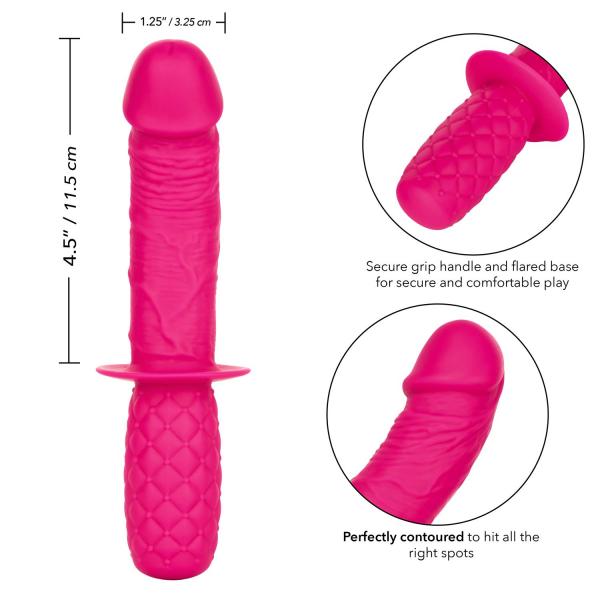 Silicone Grip Thruster Pink G Spot Dildo