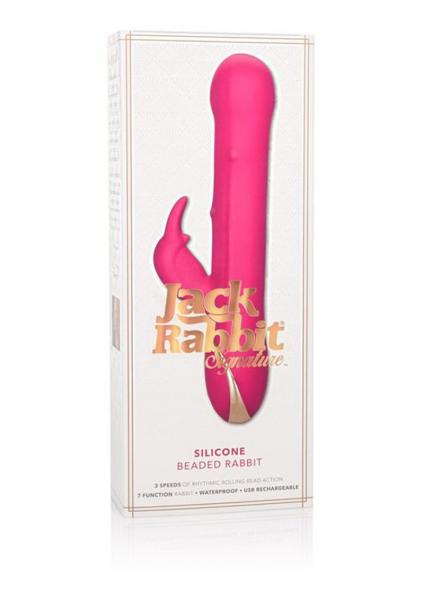 Jack Rabbit Silicone Beaded Rabbit Vibrator Pink