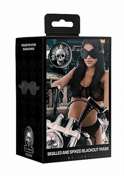 Ouch! Skulls & Bones Large Eye Mask With Skulls Spikes