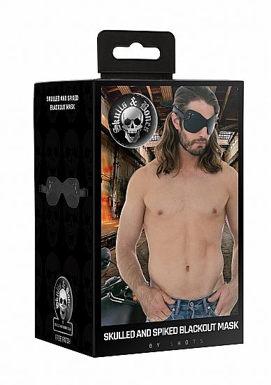 Ouch! Skulls & Bones Large Eye Mask With Skulls Spikes