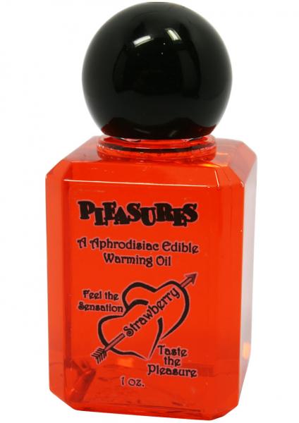 Pleasures Aphrodisiac Edible Warming Oil Strawberry 1oz