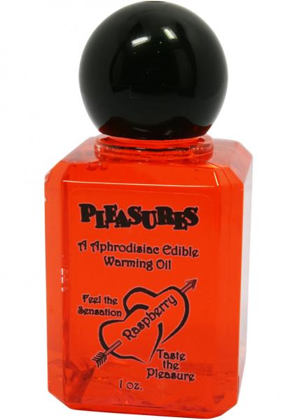 Pleasures Aphrodisiac Edible Warming Oil Raspberry 1oz