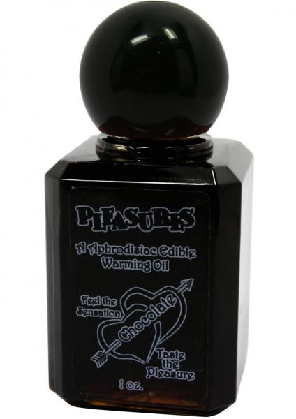 Pleasures Aphrodisiac Edible Warming Oil Chocolate 1oz
