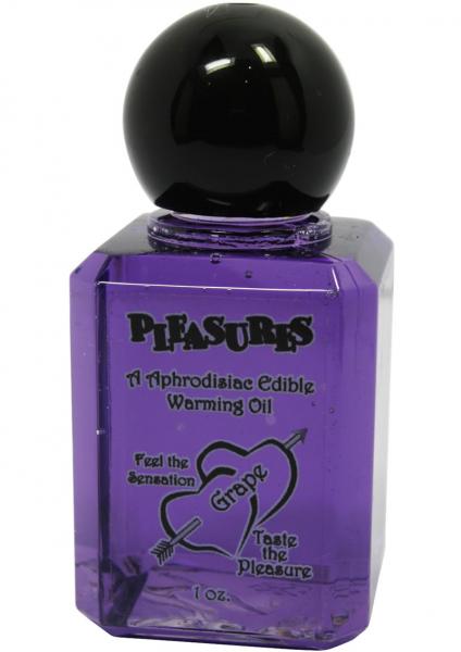Pleasures Aphrodisiac Edible Warming Oil Grape 1oz