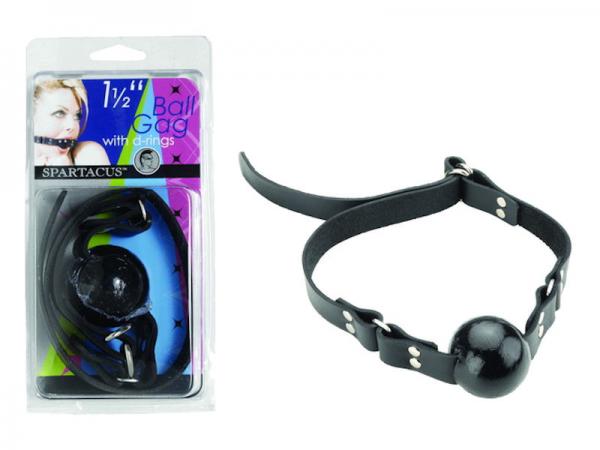 Small Ball Gag With D Ring 1.5 Inch Black