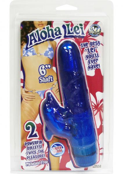 Alahoa Lei 6 Inch Vibrator Blue Waterproof