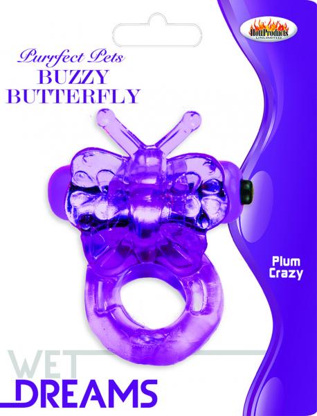 Purrrfect Pets Buzzy Butterfly Vibrating Ring Purple