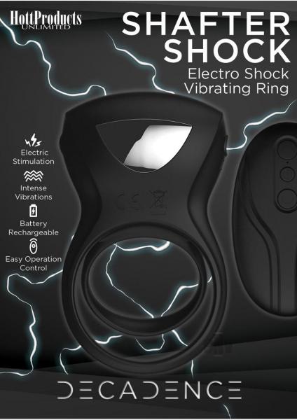 Decadence Shafter Shock E Stim Cock Ring Black