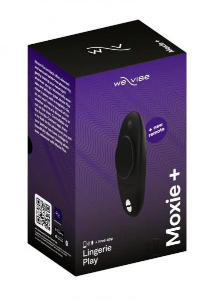 We Vibe Moxie+ Rechargeable Remote Controlled Silicone Wearable Clitoral Vibrator Black