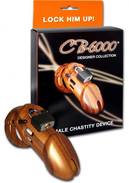 C B 6000 Designer Collection Male Chastity Device Wood Finish
