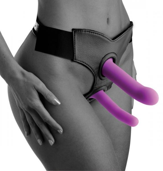 Strap U Incurve G Spot Duo Dildo Purple Set