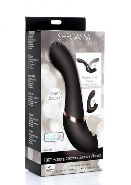 Shegasm 180 Rotating Suction Vibe Black