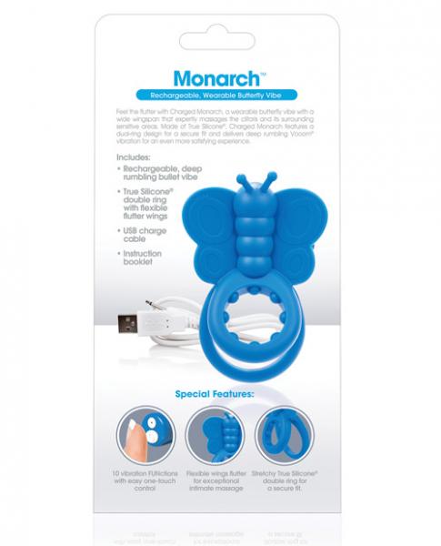 Screaming O Charged Monarch Wearable Butterfly Vibe Blue