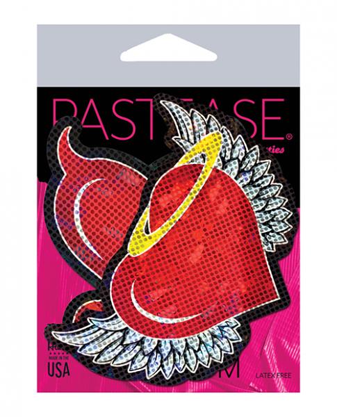 Pastease Angel & Devil Glitter Heart Red O/S
