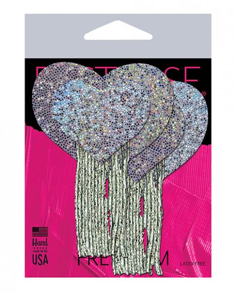 Pastease Tassel Glitter Heart Silver O/S