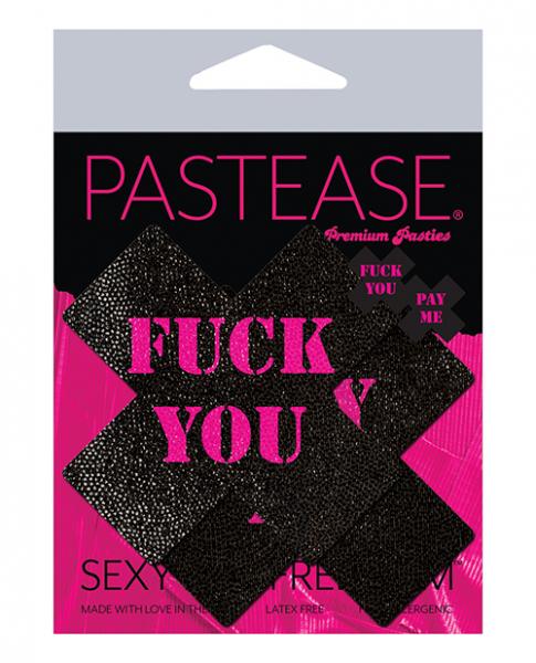 Pastease Fuck You Pay Me Cross Black/Pink O/S