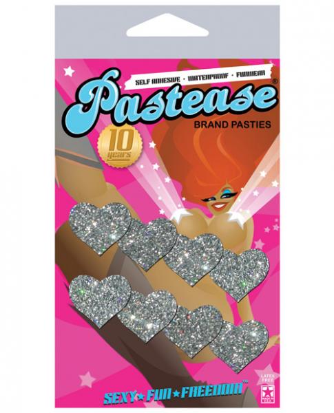 Pastease Mini Glitter Hearts Silver Pack Of 8 Pasties