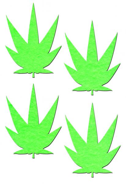 Pastease Petites Glow In The Dark Leaf O/S 2 Pack