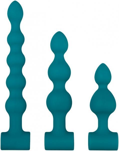 Adam & Eve Vibrating Anal Bumby Bead Set Teal