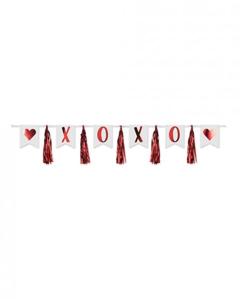 Valentines Xoxo Tassel Streamer Red