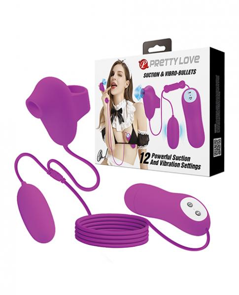 Pretty Love Suction & Vibro Bullets Fuchsia
