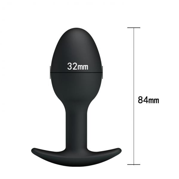 Pretty Love 3.34 Inches Silicone Anal Plug With Ball Black