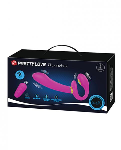 Pretty Love Thunderbird Electrostim Strapless Strap On Fuchsia