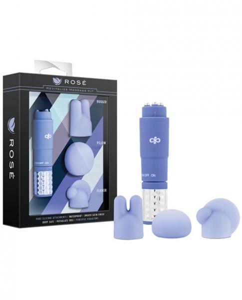 Revitalize Massage Kit With 3 Silicone Attachments Purple