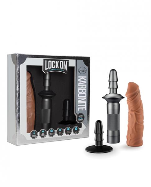 Lock On Karbonite Dildo And Handle Mocha