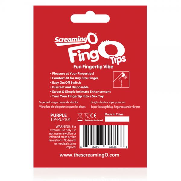Fingo Tips Purple Fingertip Vibrator Purple