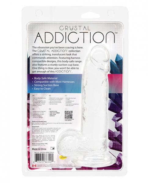 Crystal Addiction Dong 8 Inches Clear